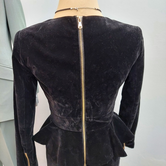 Sistaress Velvet Ruffle Cocktail Dress sz M - Picture 4 of 14